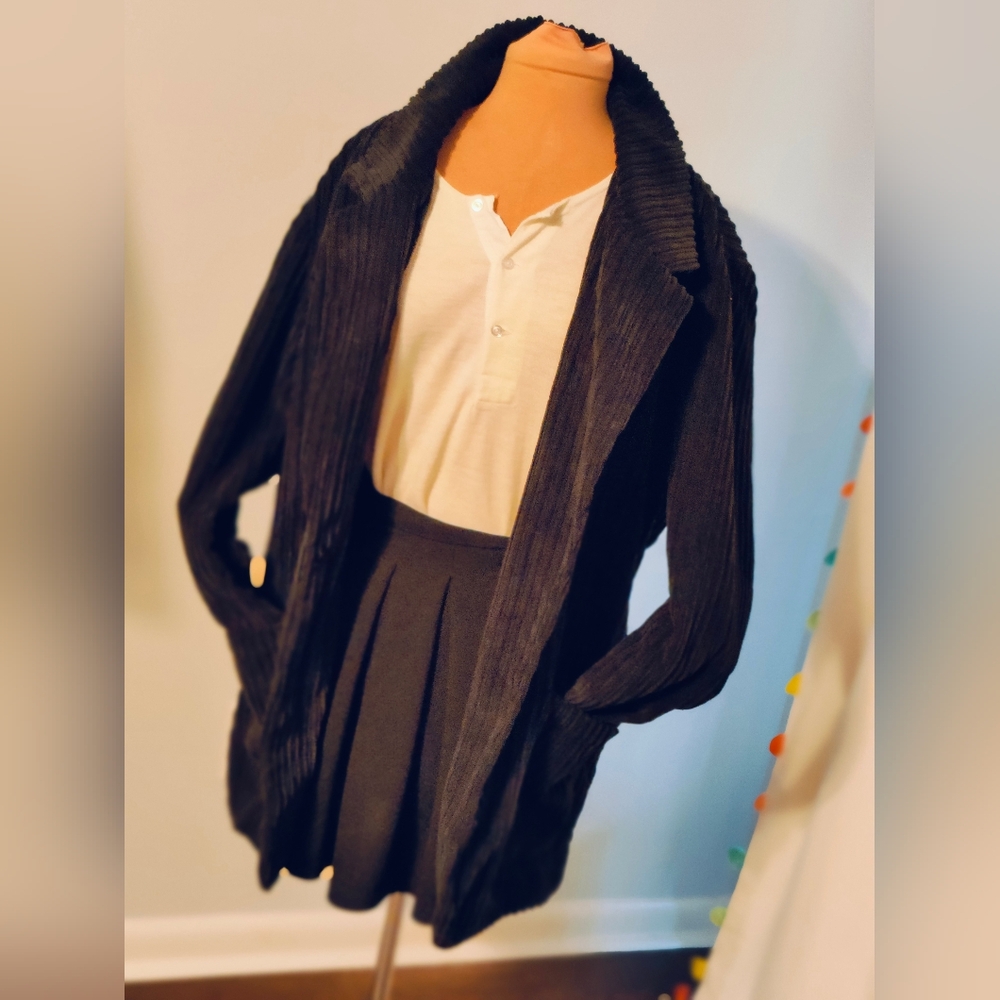 Free People  we the free oversized baggy soft corduroy boyfriend jacket black LG